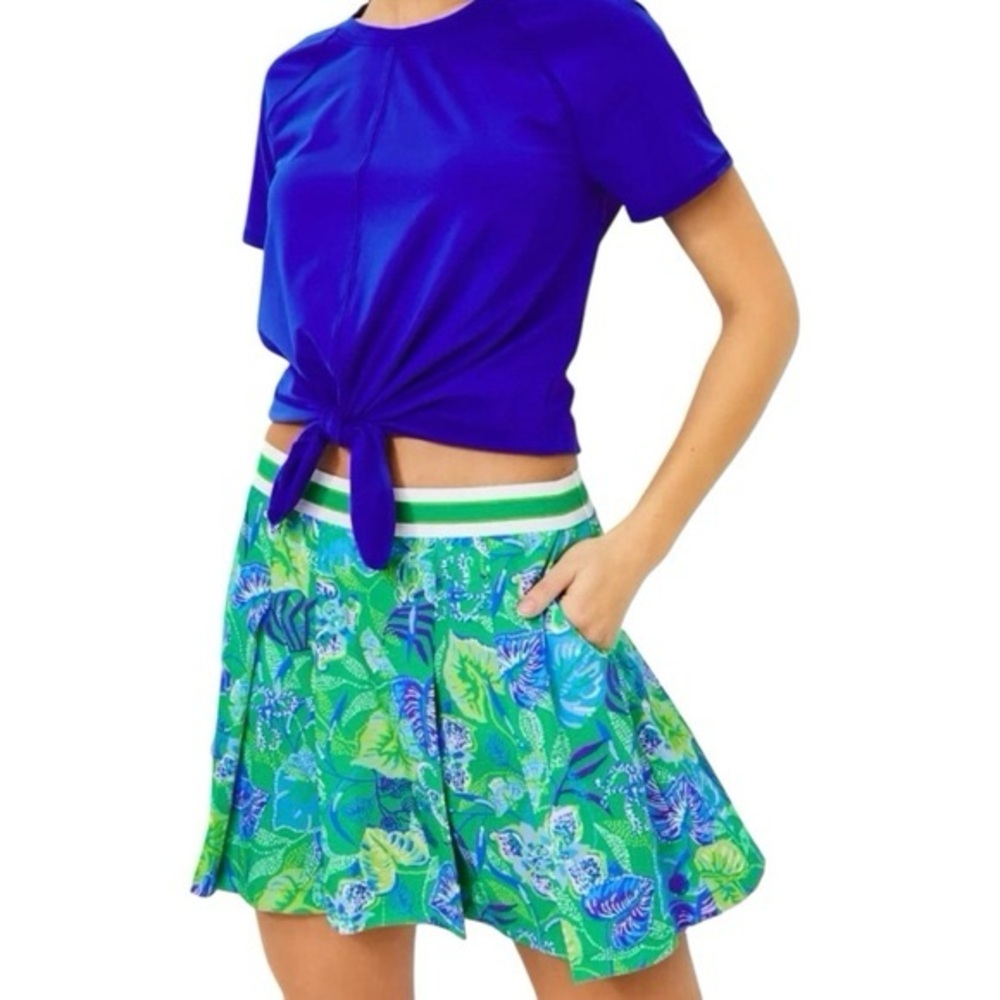 Lilly Pulitzer Tropical Blue and Green Skater Skirt